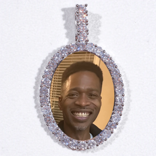 Large 3D Oval Custom Picture Pendant