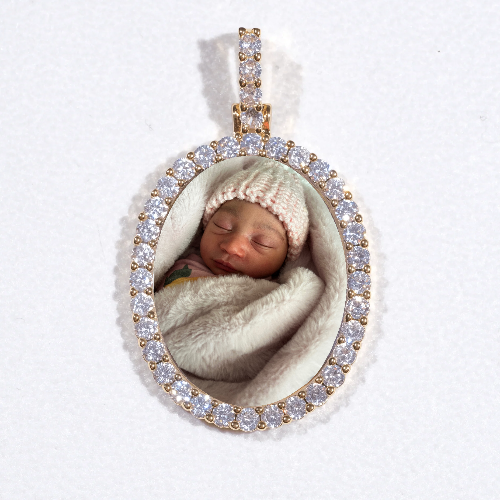 3D Oval Custom Picture Pendant