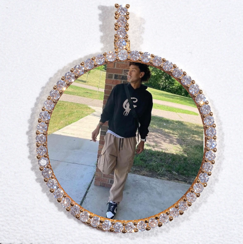 LARGE 3D CIRCLE CUSTOM PICTURE PENDANT