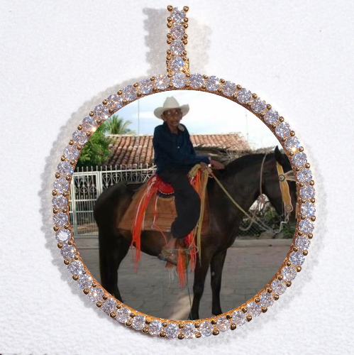 LARGE 3D CIRCLE CUSTOM PICTURE PENDANT