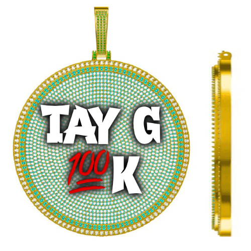 CUSTOM LETTER NECKLACE 3D BIG DISC