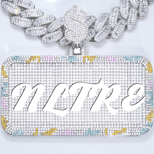 CUSTOM LETTER NECKLACE 3D COLORFUL SQUARE