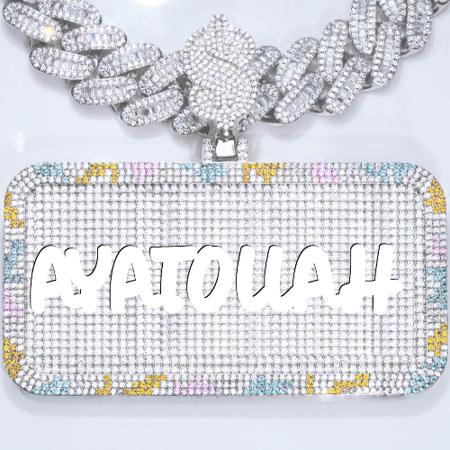 CUSTOM LETTER NECKLACE 3D COLORFUL SQUARE