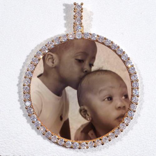 LARGE 3D CIRCLE CUSTOM PICTURE PENDANT