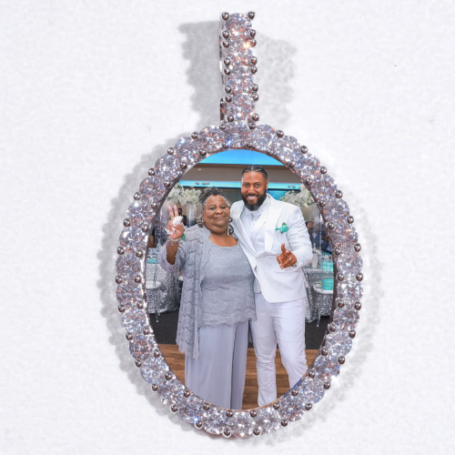 Large 3D Oval Custom Picture Pendant