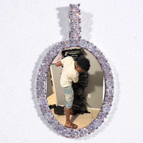 Large 3D Oval Custom Picture Pendant