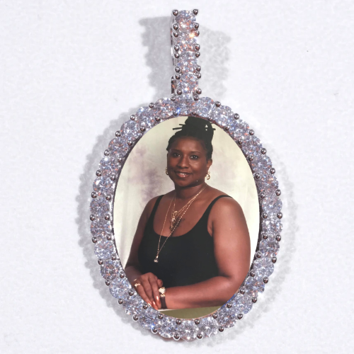 Large 3D Oval Custom Picture Pendant