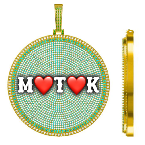 CUSTOM LETTER NECKLACE 3D BIG DISC