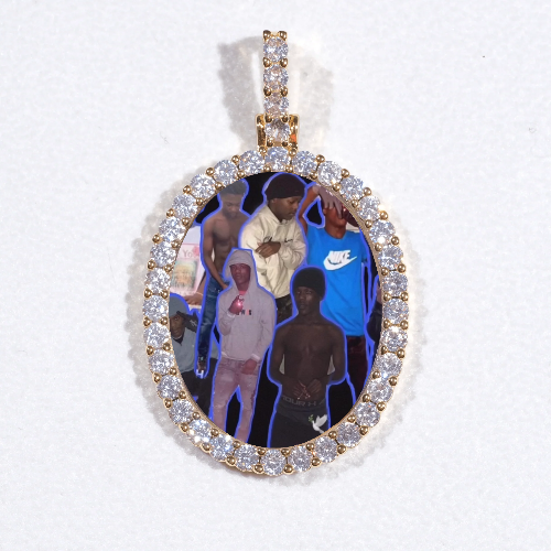 3D Oval Custom Picture Pendant