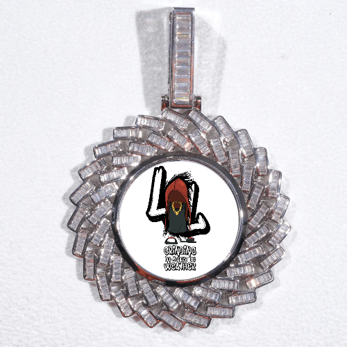 Large 3D Baguette Custom Picture Pendant