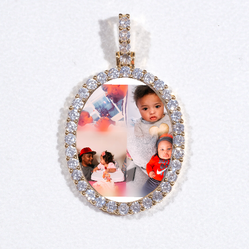 3D Oval Custom Picture Pendant