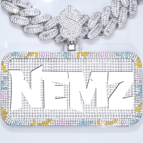 CUSTOM LETTER NECKLACE 3D COLORFUL SQUARE