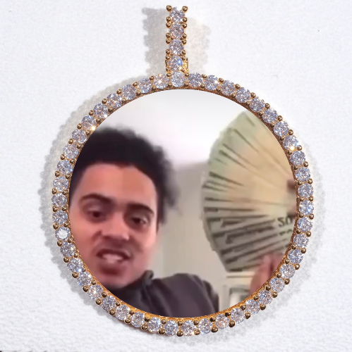 LARGE 3D CIRCLE CUSTOM PICTURE PENDANT