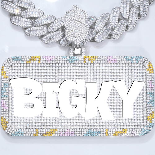 CUSTOM LETTER NECKLACE 3D COLORFUL SQUARE