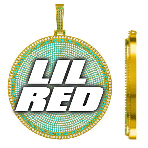 CUSTOM LETTER NECKLACE 3D BIG DISC
