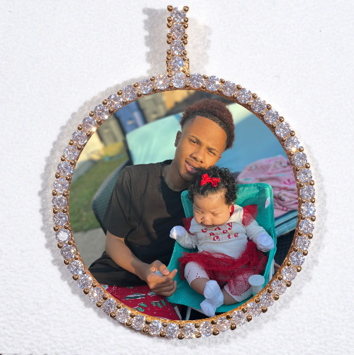 LARGE 3D CIRCLE CUSTOM PICTURE PENDANT
