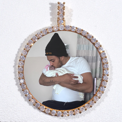 LARGE 3D CIRCLE CUSTOM PICTURE PENDANT