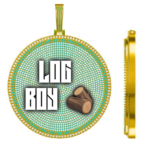 CUSTOM LETTER NECKLACE 3D BIG DISC