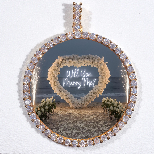 LARGE 3D CIRCLE CUSTOM PICTURE PENDANT
