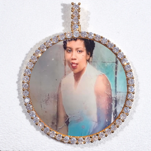 LARGE 3D CIRCLE CUSTOM PICTURE PENDANT
