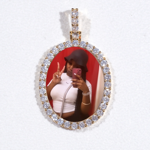 3D Oval Custom Picture Pendant