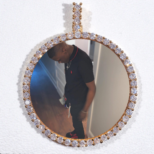 LARGE 3D CIRCLE CUSTOM PICTURE PENDANT