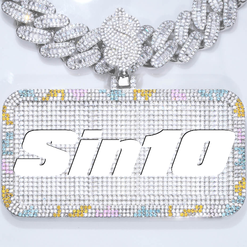 CUSTOM LETTER NECKLACE 3D COLORFUL SQUARE