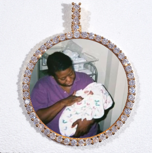 LARGE 3D CIRCLE CUSTOM PICTURE PENDANT