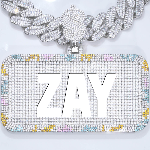 CUSTOM LETTER NECKLACE 3D COLORFUL SQUARE