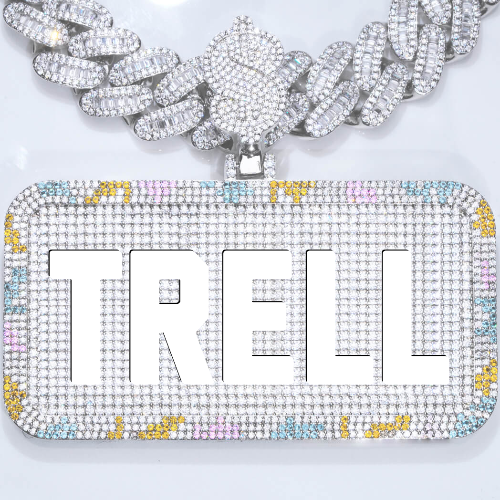 CUSTOM LETTER NECKLACE 3D COLORFUL SQUARE