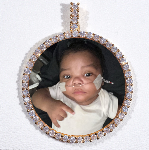 LARGE 3D CIRCLE CUSTOM PICTURE PENDANT