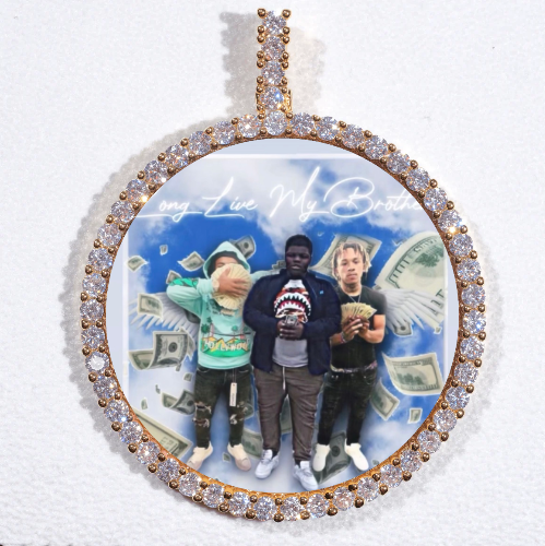 LARGE 3D CIRCLE CUSTOM PICTURE PENDANT