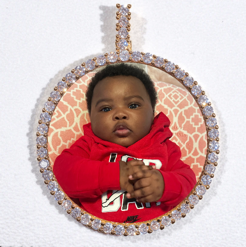 LARGE 3D CIRCLE CUSTOM PICTURE PENDANT