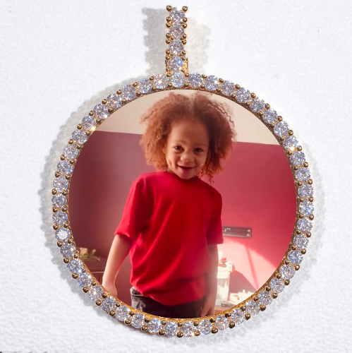 LARGE 3D CIRCLE CUSTOM PICTURE PENDANT