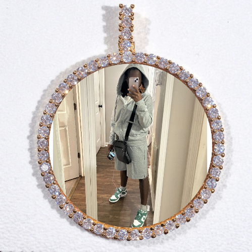 LARGE 3D CIRCLE CUSTOM PICTURE PENDANT