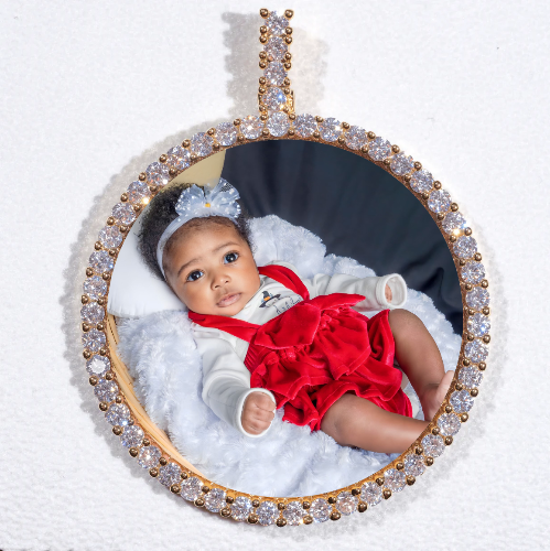 LARGE 3D CIRCLE CUSTOM PICTURE PENDANT