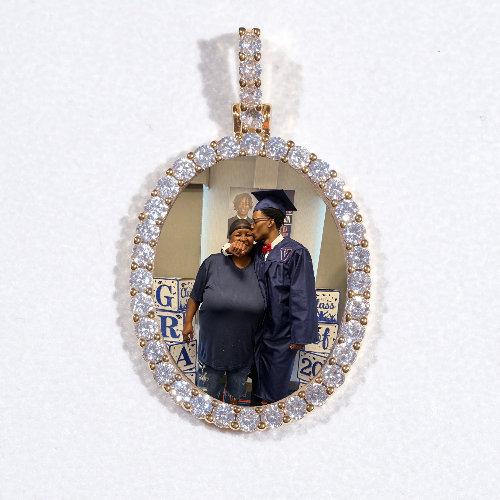 3D Oval Custom Picture Pendant