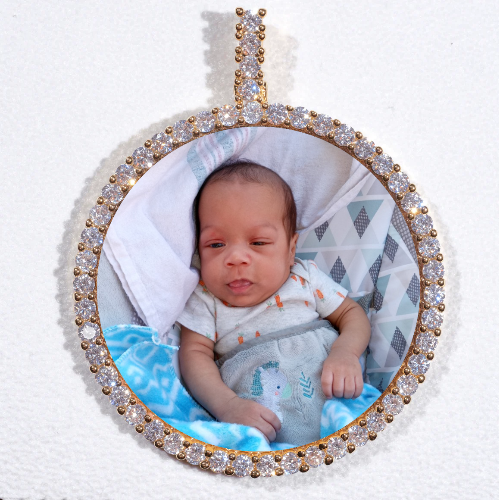 LARGE 3D CIRCLE CUSTOM PICTURE PENDANT