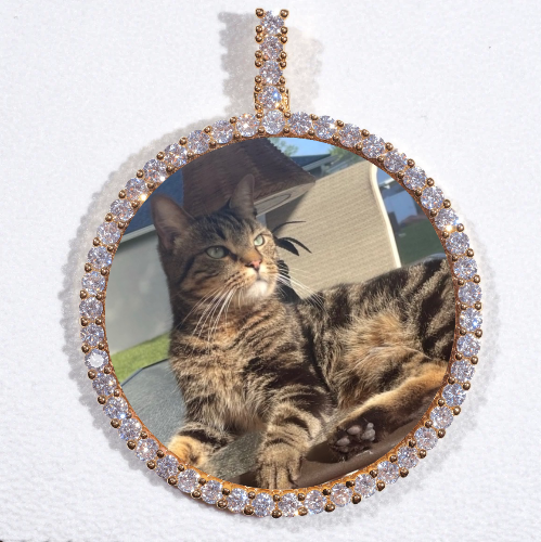 LARGE 3D CIRCLE CUSTOM PICTURE PENDANT