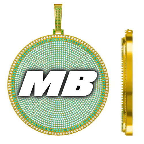 CUSTOM LETTER NECKLACE 3D BIG DISC