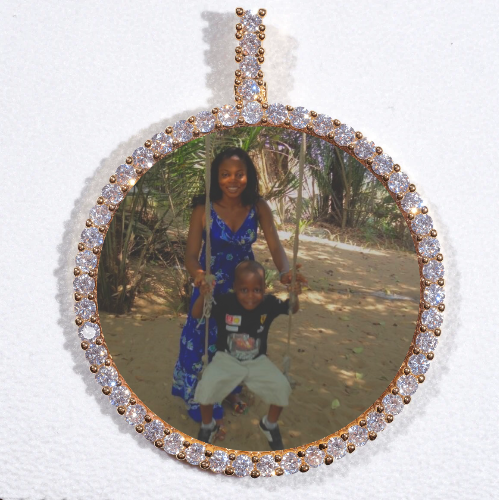 LARGE 3D CIRCLE CUSTOM PICTURE PENDANT