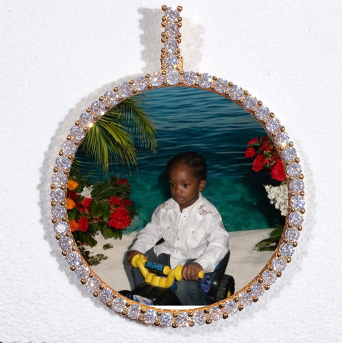 LARGE 3D CIRCLE CUSTOM PICTURE PENDANT