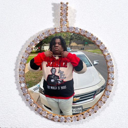 LARGE 3D CIRCLE CUSTOM PICTURE PENDANT