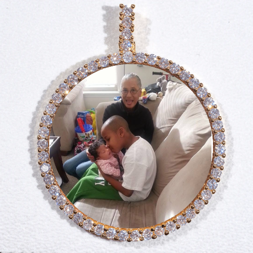 LARGE 3D CIRCLE CUSTOM PICTURE PENDANT