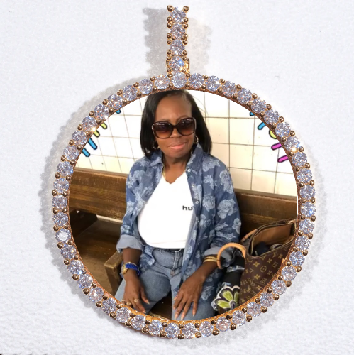LARGE 3D CIRCLE CUSTOM PICTURE PENDANT