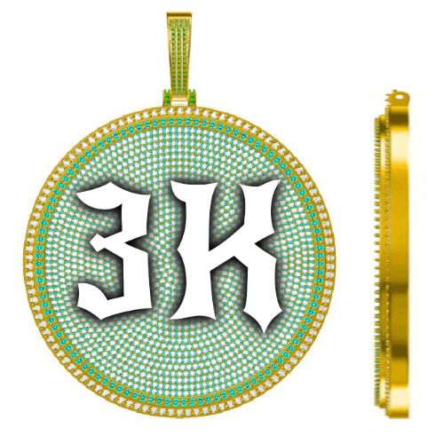 CUSTOM LETTER NECKLACE 3D BIG DISC