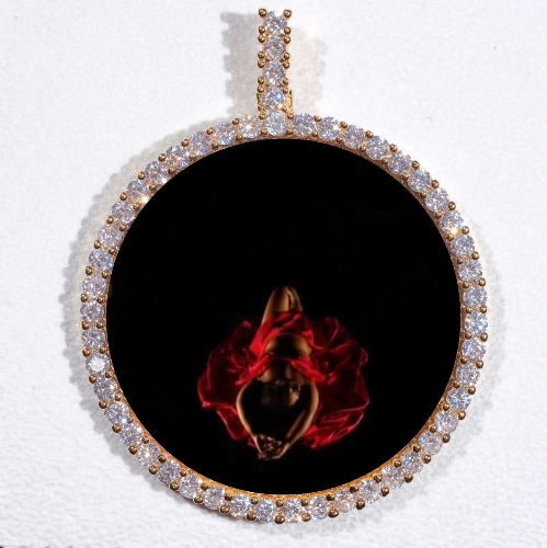 LARGE 3D CIRCLE CUSTOM PICTURE PENDANT