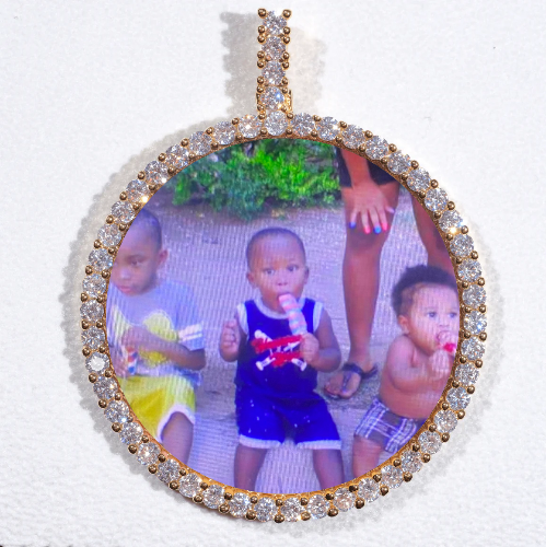 LARGE 3D CIRCLE CUSTOM PICTURE PENDANT