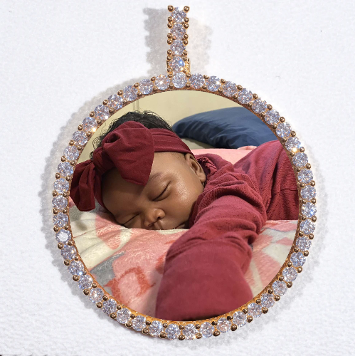 LARGE 3D CIRCLE CUSTOM PICTURE PENDANT