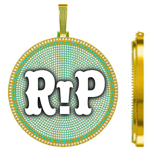 CUSTOM LETTER NECKLACE 3D BIG DISC